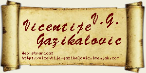 Vićentije Gazikalović vizit kartica